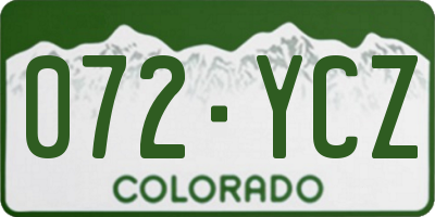 CO license plate 072YCZ