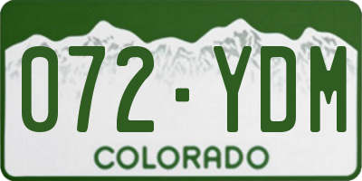 CO license plate 072YDM