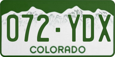 CO license plate 072YDX
