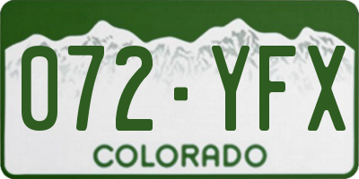 CO license plate 072YFX