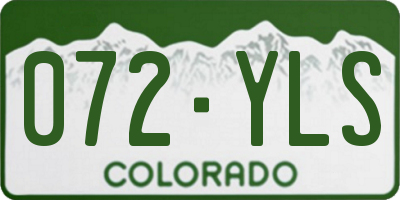 CO license plate 072YLS