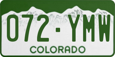CO license plate 072YMW