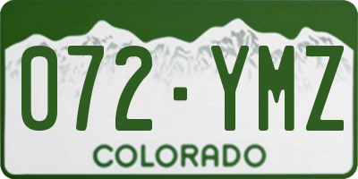 CO license plate 072YMZ