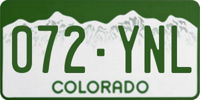 CO license plate 072YNL