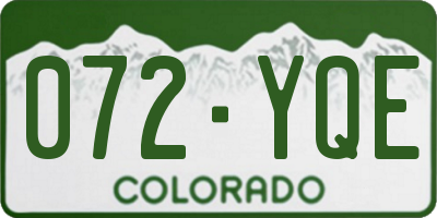 CO license plate 072YQE