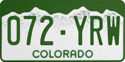 CO license plate 072YRW