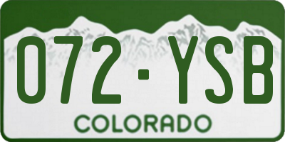 CO license plate 072YSB