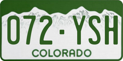 CO license plate 072YSH