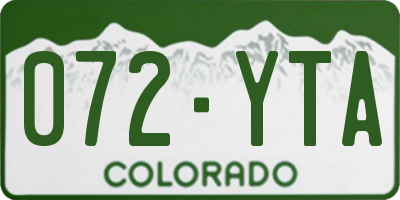 CO license plate 072YTA