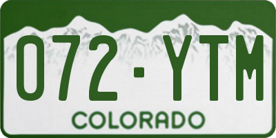 CO license plate 072YTM