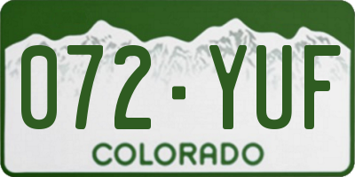 CO license plate 072YUF
