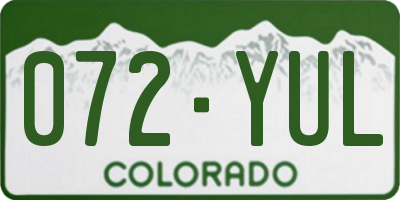 CO license plate 072YUL
