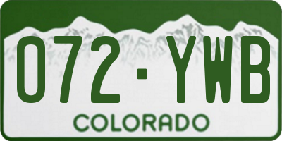 CO license plate 072YWB