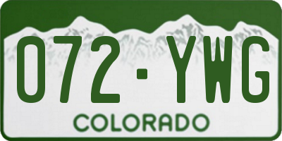CO license plate 072YWG