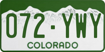 CO license plate 072YWY