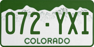 CO license plate 072YXI