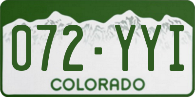 CO license plate 072YYI