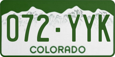 CO license plate 072YYK