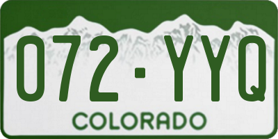 CO license plate 072YYQ