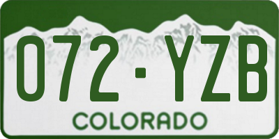 CO license plate 072YZB