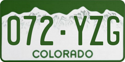 CO license plate 072YZG
