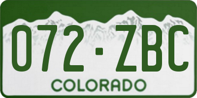 CO license plate 072ZBC
