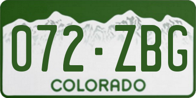 CO license plate 072ZBG