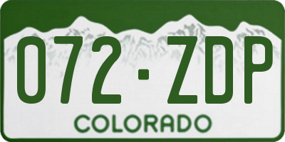CO license plate 072ZDP