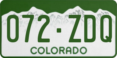CO license plate 072ZDQ