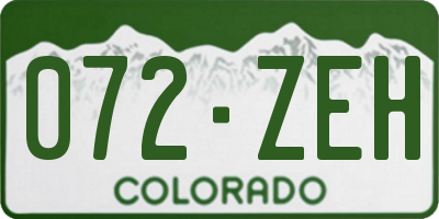 CO license plate 072ZEH