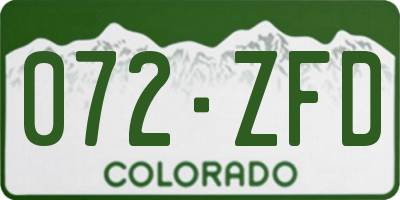 CO license plate 072ZFD
