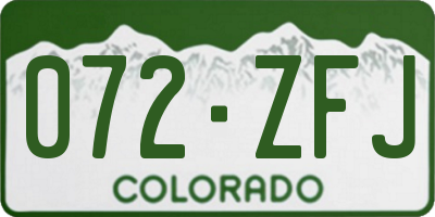 CO license plate 072ZFJ