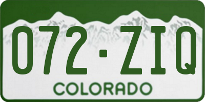 CO license plate 072ZIQ
