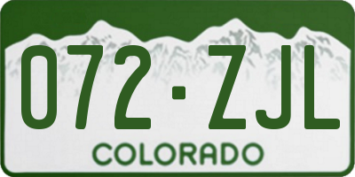 CO license plate 072ZJL