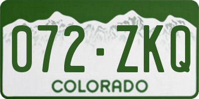 CO license plate 072ZKQ
