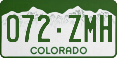 CO license plate 072ZMH