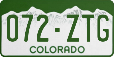 CO license plate 072ZTG