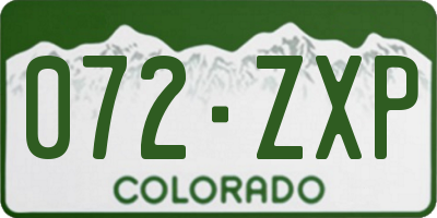 CO license plate 072ZXP