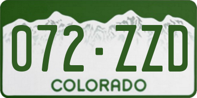 CO license plate 072ZZD