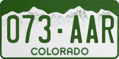 CO license plate 073AAR