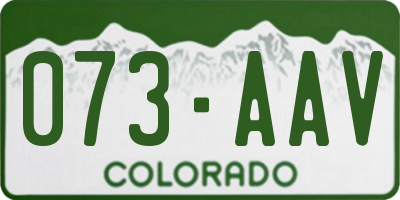 CO license plate 073AAV