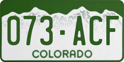 CO license plate 073ACF