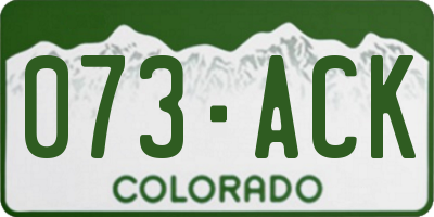 CO license plate 073ACK