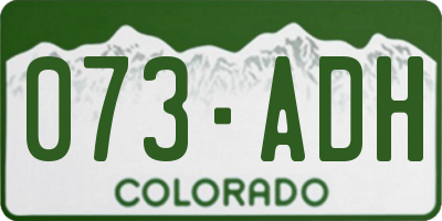 CO license plate 073ADH