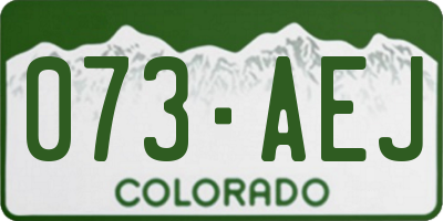 CO license plate 073AEJ