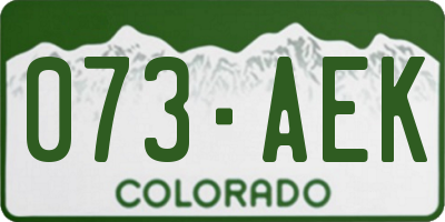 CO license plate 073AEK