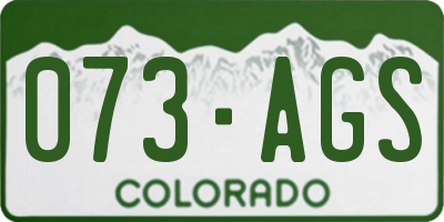 CO license plate 073AGS