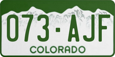 CO license plate 073AJF
