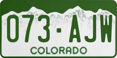CO license plate 073AJW