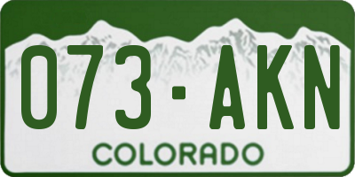 CO license plate 073AKN